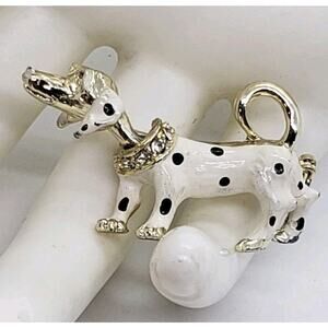 Vintage Brooch Dalmation Spotted Dog Trembler Articulated Moving Head Brooch